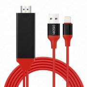 Адаптер Lightning HDTV Cable+USB i5/i6/i7 2.0m Video 1080p+Charge+8Ch Audio красный оригинал