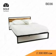 Двуспальная кровать в стиле Loft N3