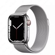 Смарт часы Apple Watch Series 7 GPS 45mm Stainless Steel Case with Milanese Loop (Silver, Black,)