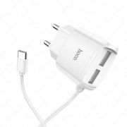 Сетевая зарядка Hoco C59A Mega Joy Double Port + MicroUSB