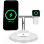 Беспроводное зарядное устройство Belkin MagSafe 3-in-1 Wireless Charger WIZ009vfWH белый