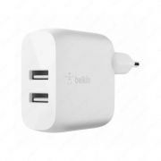 Сетевое зарядное устройство Belkin Home Charger (24W) DUAL USB 2.4A, white