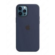 Силиконовый чехол Silicone Case with MagSafe Dark Blue для iPhone 12 Pro