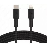 Кабель Belkin BRAIDED Lightning - USB-С, black, 1 м (CAA004BT1MBK)