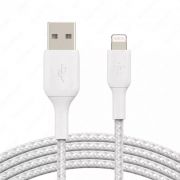 Кабель Belkin BRAIDED A-LTG white, 1 м (CAA002BT1MWH)