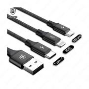 Кабель USB Baseus Rapid Series 3-in-1 Cable Micro+Lightning+Type-C 3A 1.2M CAMLT-SU01