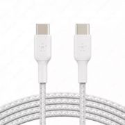 Кабель Belkin BRAIDED C-C 2.0 1M, WHT, 1 м (CAB004BT1MWH)