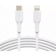 Кабель Belkin BRAIDED Lightning - USB-С, PVC, white, 1 м (CAA003BT1MWH)