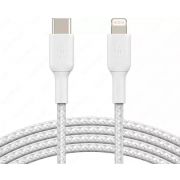 Кабель Belkin BRAIDED Lightning - USB-С, white, 1 м (CAA004BT1MWH)