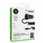Автомобильное зарядное устройство Belkin Car Charger (17W) USB 3.4A+USB, MicroUSB 1.2м, black