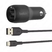 Автомобильное зарядное устройство Belkin с двумя портами USB-A с кабелем USB-C — USB-A
