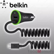 Автомобильное зарядное устройство Belkin Car Charger (17W) USB 3.4A+USB, Lightning 1.2м, black