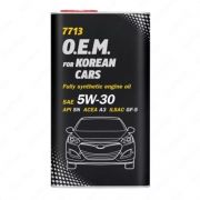 Синтетическое моторное масло Mannol 7713 O.E.M. for Korean cars 5W-30 (Metal) 4л