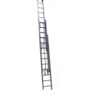 Алюминиевая пожарно-спасательная 3- х коленная лестница 11 м, с тросом (Россия)