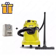 Строительный пылесос с розеткой для электроинструмента Karcher WD3 P с баком на 17 литров. Настоящее немецкое качество