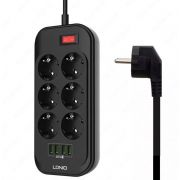 Сетевой фильтр удлинитель LDNIO SE6403 6 розеток + 4USB 2м grey