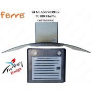 Вытяжка FERRE 90 GLASS SERIES TURBO/baffle (металлик)