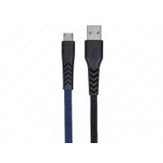 Кабели и адаптеры 2E Accessories КАБЕЛЬ 2E USB 2.0 USB TYPE-C FLAT FABRIC 1M BLACK/BLUE