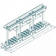 Шинодержатель МК 100810 (Шинодержатель трехполюсный с изолятором 50-10-1, парное крепление)