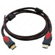 Кабель HDMI-HDMI, 1,5m, 2 фильтра, оплетка, круглый Black/Red