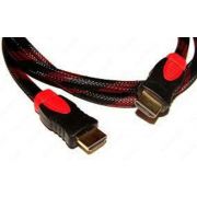 Кабель HDMI-HDMI, 10m, 2 фильтра, оплетка, круглый Black/Red