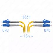 Патчкорд оптический LC/UPC SM Duplex, 15 м (SNR-PC-LC/UPC-DPX-15m)