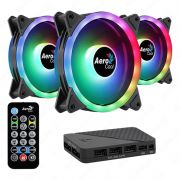 Комплект вентиляторов AeroCool Сooler for case DUO 12 PRO (3X12 cm ARGB pc fan, hub 8p, remote control )