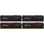 Модуль памяти Kingston FURY Beast RGB KF432C16BBAK4/64 DDR4 4х16 GB 3200 MHz