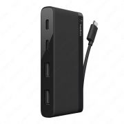 Компьютерные аксессуары Belkin Концентратор Belkin Travel Ultra Slim USB 2.0 4 порта, пассивный без БП, black